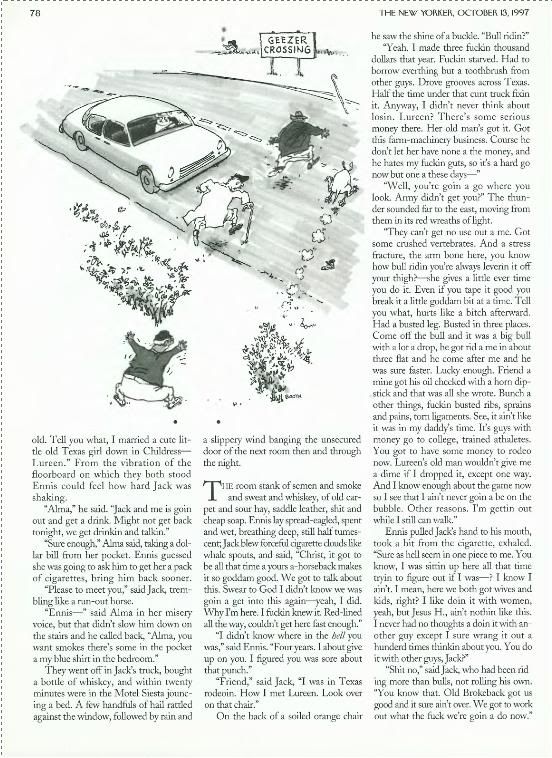 Brokeback Mountain Short Story In Oct 13, 1997 "New Yorker" - Images